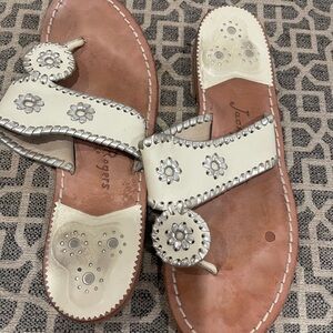 Jack Rogers Women's White and Tan Sandals